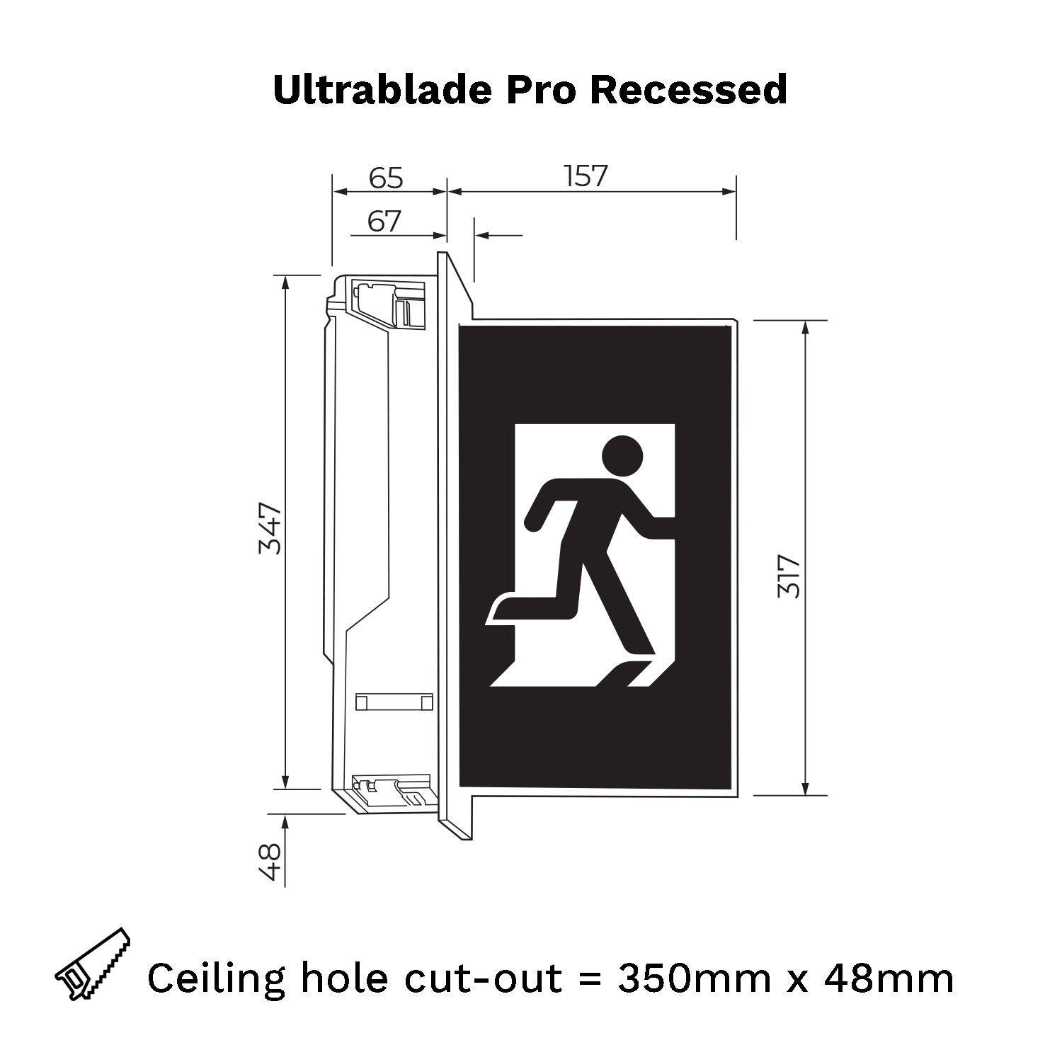 Ultrablade Pro Recessed Flag Mount Exit